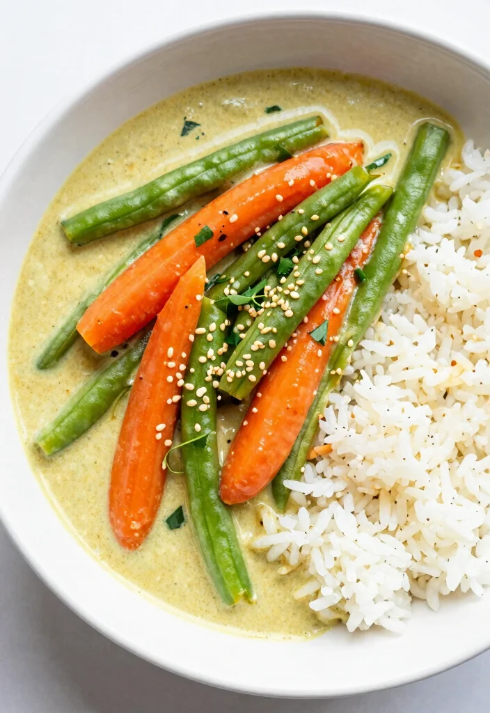 19 Vegetarische Thai Curry Rezepte für jede Saison - 10. Thai-Curry mit grünen Bohnen und Karotten 1