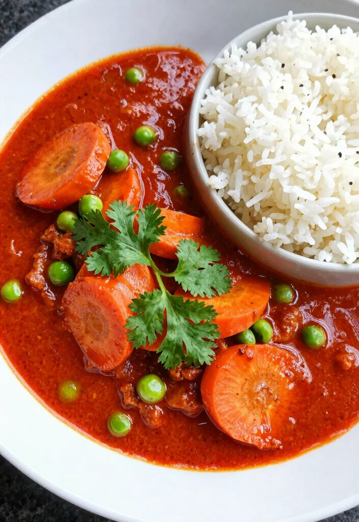 19 Vegetarische Thai Curry Rezepte für jede Saison - 4. Rotes Thai-Curry mit Karotten und Erbsen 1