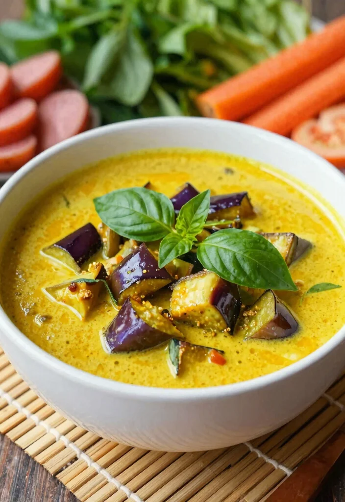 19 Vegetarische Thai Curry Rezepte für jede Saison - 6. Thai-Curry mit Auberginen und Basilikum 1
