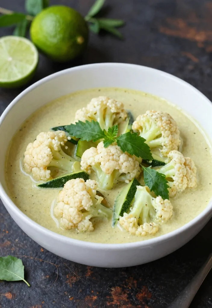 19 Vegetarische Thai Curry Rezepte für jede Saison - 8. Thai-Curry mit Blumenkohl und Zucchini 1