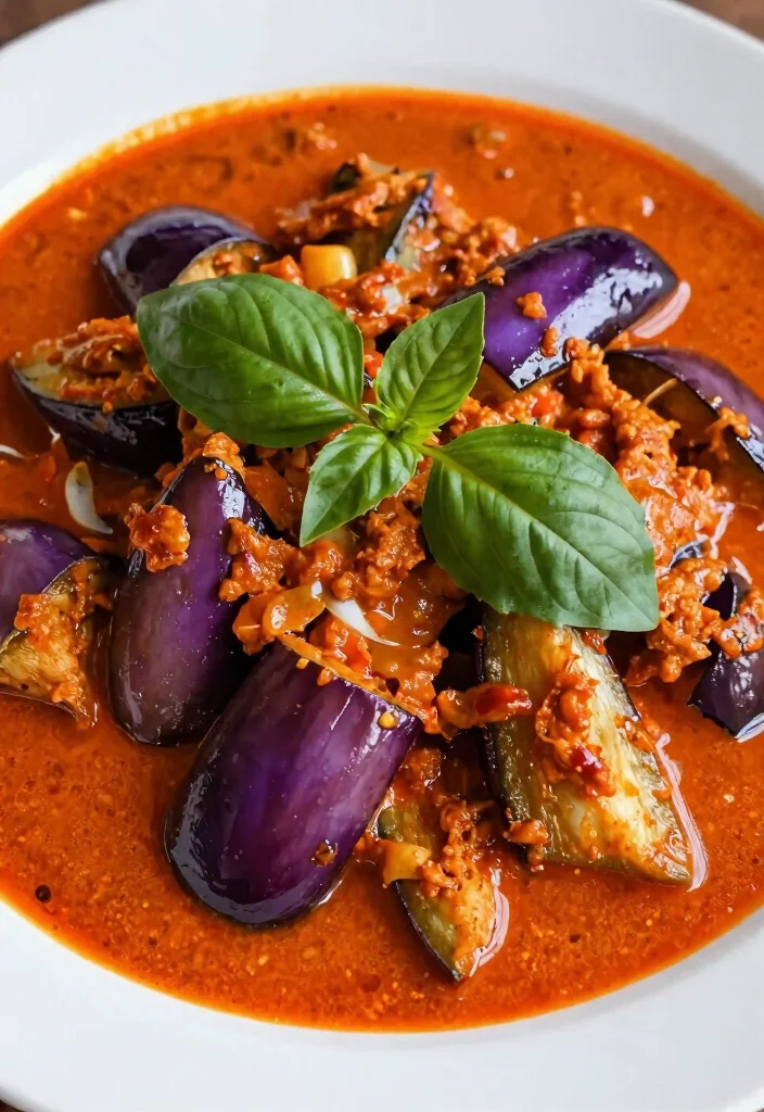 20 Authentic & Simple Thai Red Curry Recipes for Busy Weeknights - 10. Thai Red Curry with Eggplant 1
