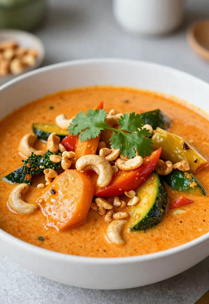 20 Authentic & Simple Thai Red Curry Recipes for Busy Weeknights - 19. Creamy Thai Red Curry with Cashews 1