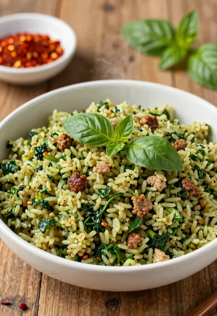 20 Authentic Thai Fried Rice Recipes (Restaurant-Quality) - 8. Khao Pad Krapow (Basil Fried Rice) 1
