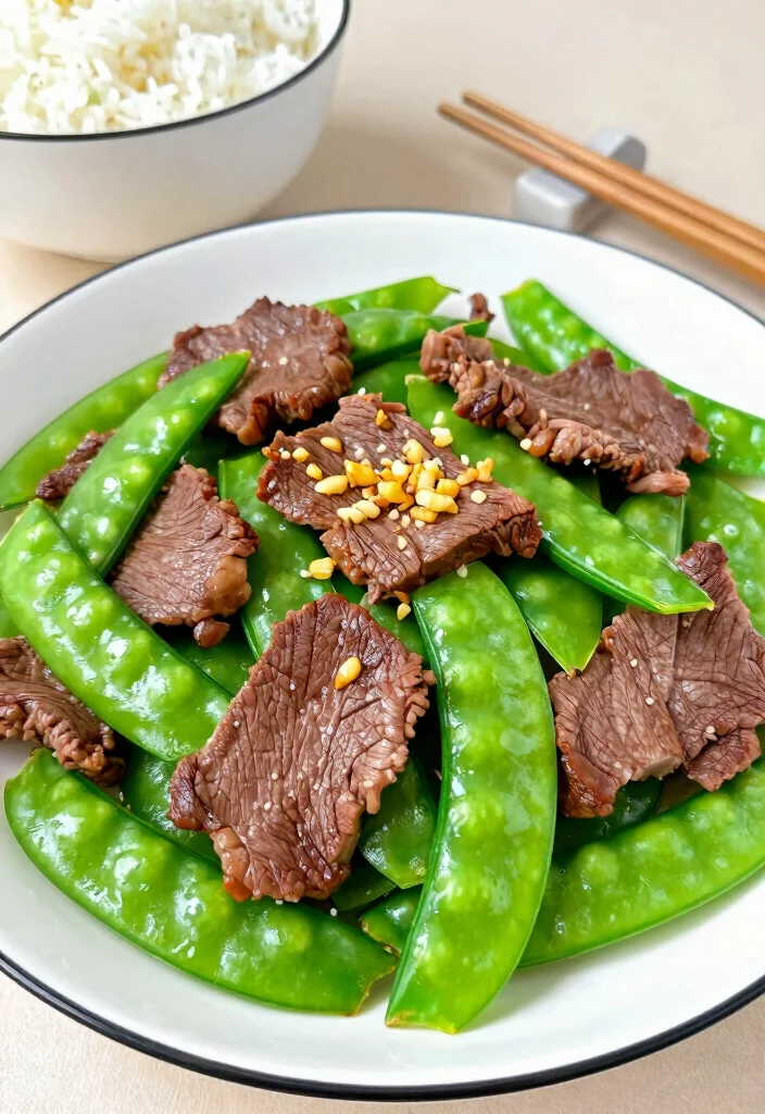 20 Beef Chinese Food Recipes (Stir-Fry to Braise) - 11. Beef with Snow Peas 1