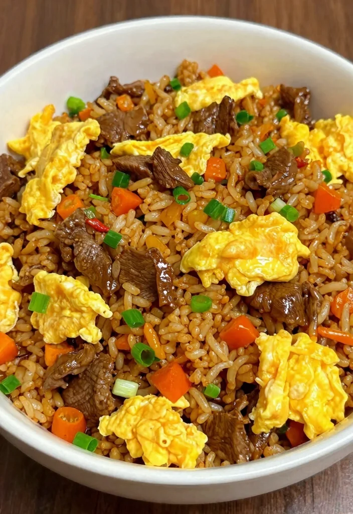 20 Beef Chinese Food Recipes (Stir-Fry to Braise) - 15. Beef and Egg Fried Rice 1