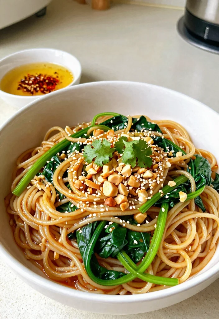 20 Chinese Noodle Recipes (From Lo Mein to Chow Mein) - 4. Sesame Garlic Noodles 1
