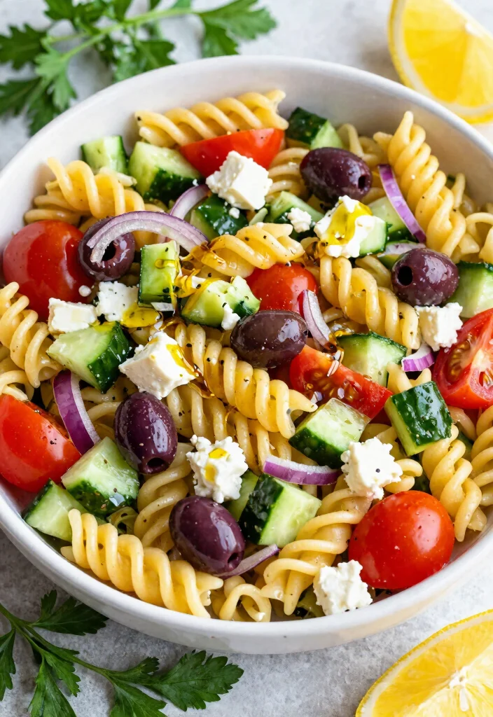 20 Greek Pasta Salad Recipes (Feta & Olive Perfection) - 1. Classic Greek Pasta Salad 1