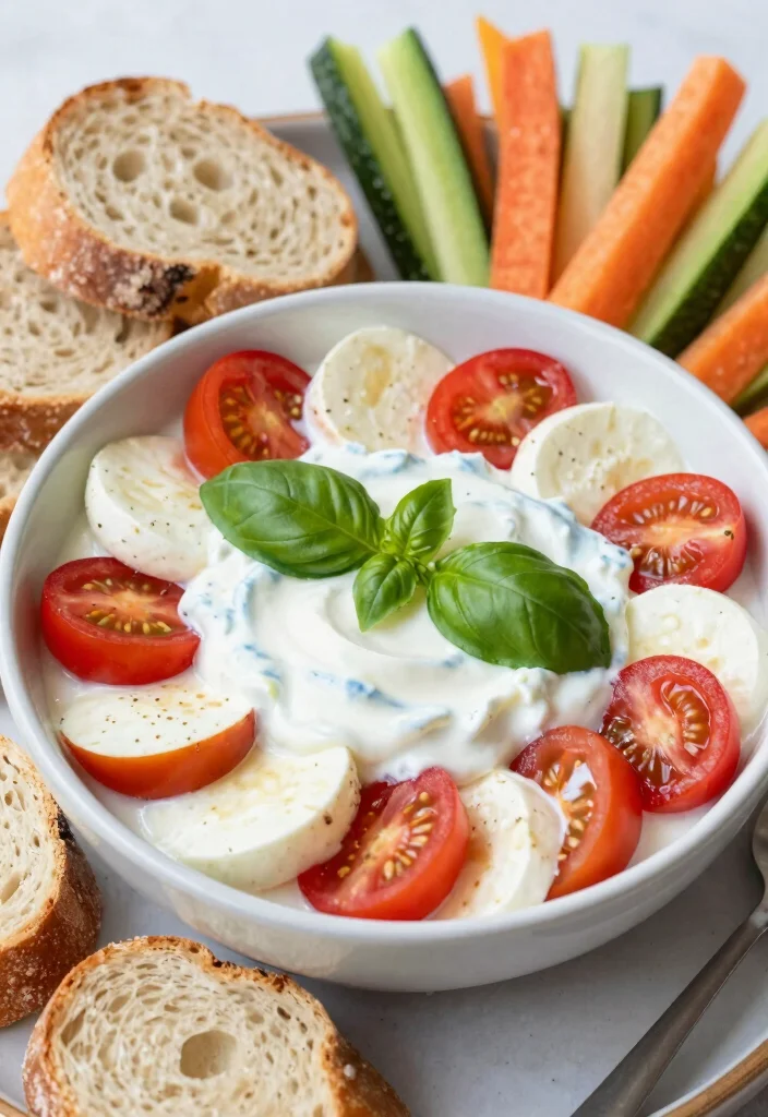20 Greek Yogurt Dip Recipes (Party Favorite) - 16. Caprese Yogurt Dip 1