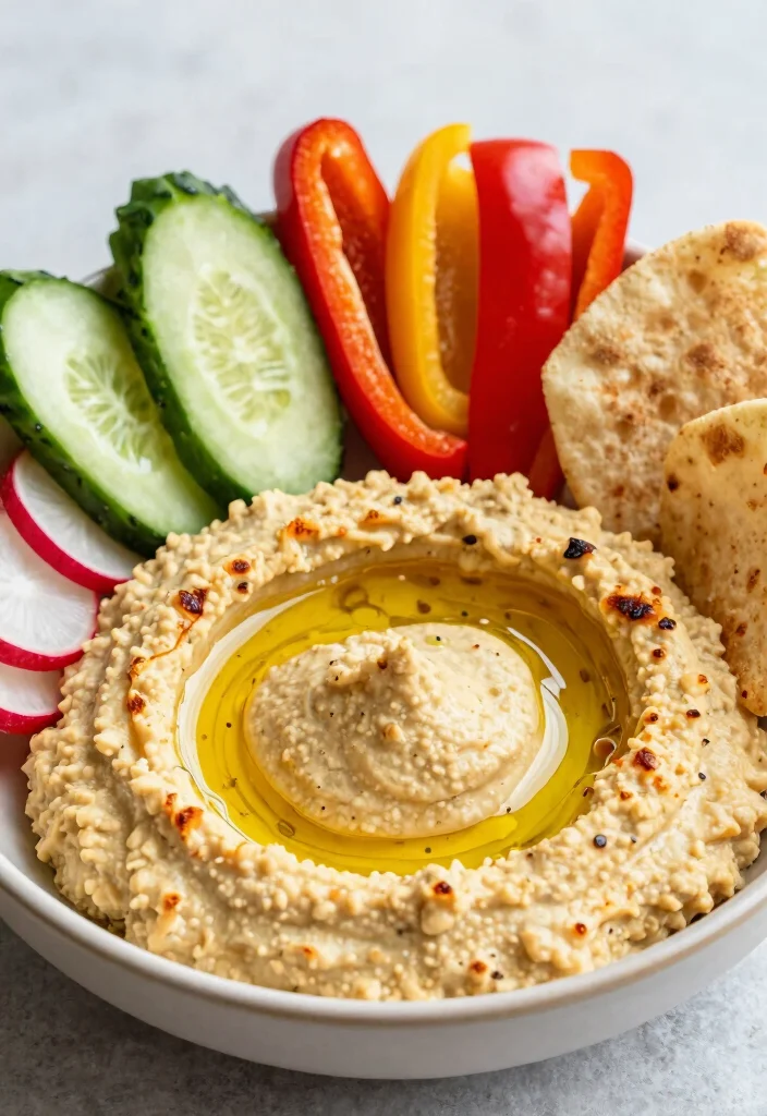20 Greek Yogurt Dip Recipes (Party Favorite) - 3. Roasted Red Pepper Hummus Dip 1