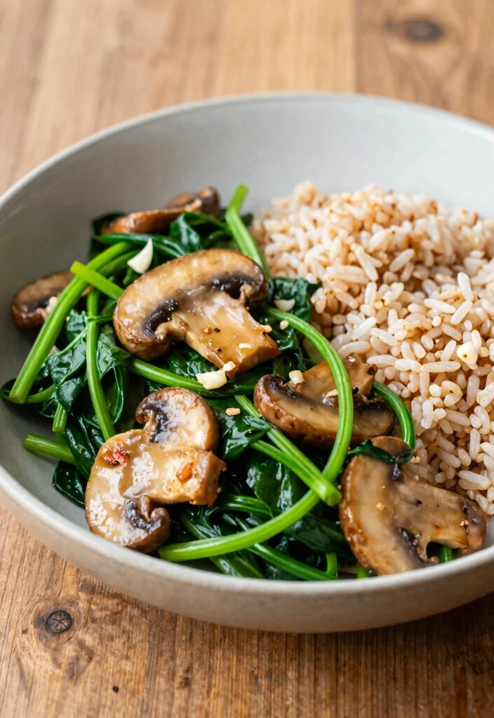 20 Healthy Chinese Stir Fry Recipes for Weight Loss - 10. Mushroom and Spinach Stir Fry 1