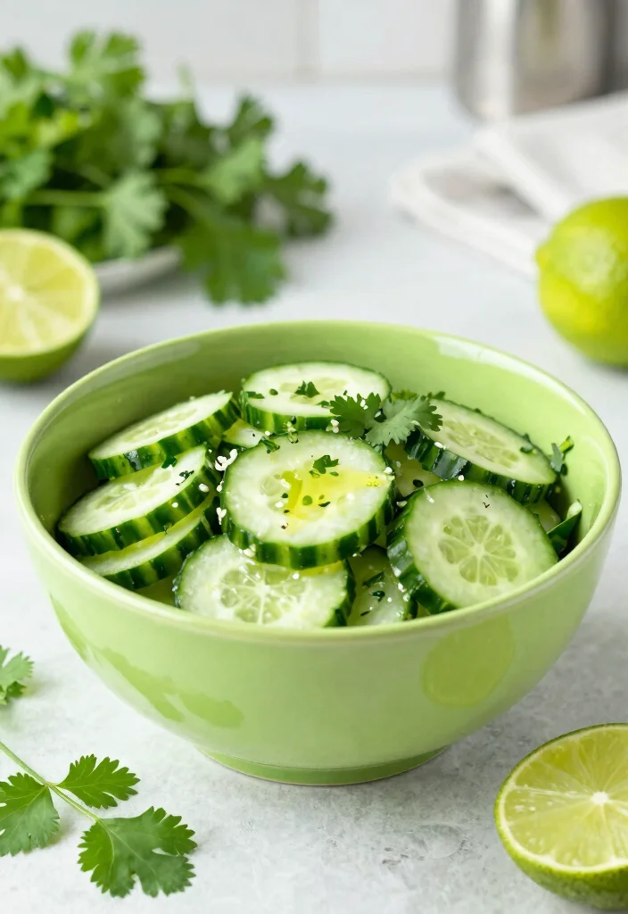 20 Spicy & Refreshing Chinese Cucumber Salad Recipes - 12. Spicy Cucumber Salad with Cilantro Lime Dressing 1