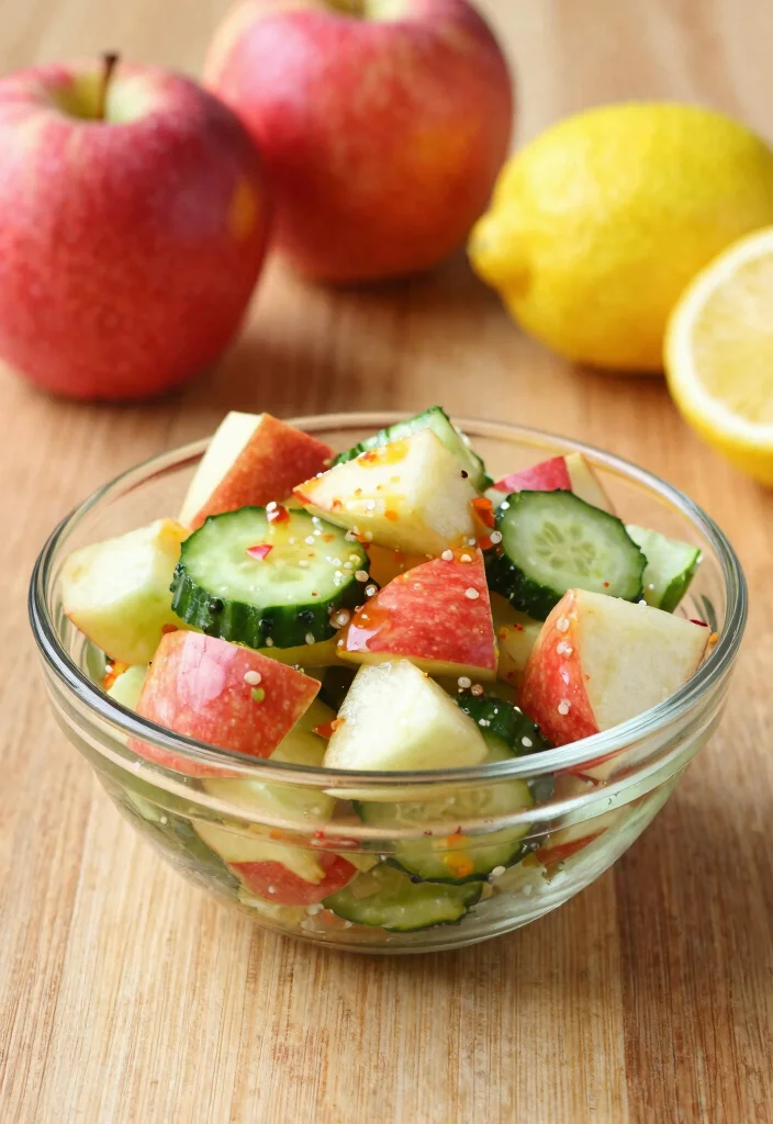 20 Spicy & Refreshing Chinese Cucumber Salad Recipes - 15. Spicy Cucumber Salad with Apples 1