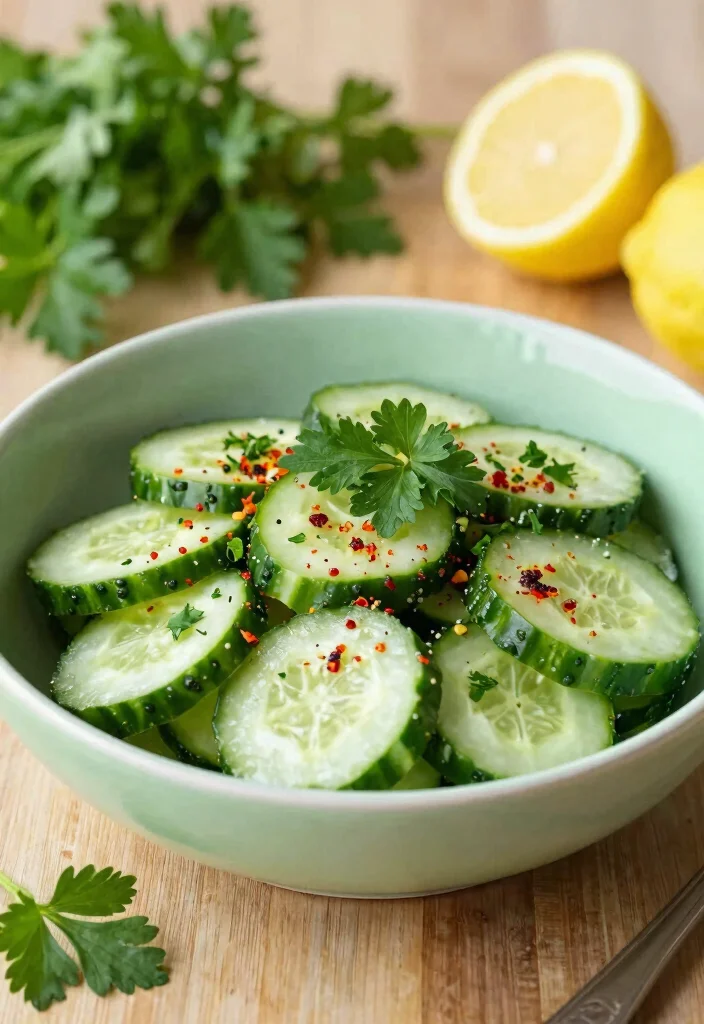 20 Spicy & Refreshing Chinese Cucumber Salad Recipes - 18. Spicy Cucumber Salad with Herbs 1