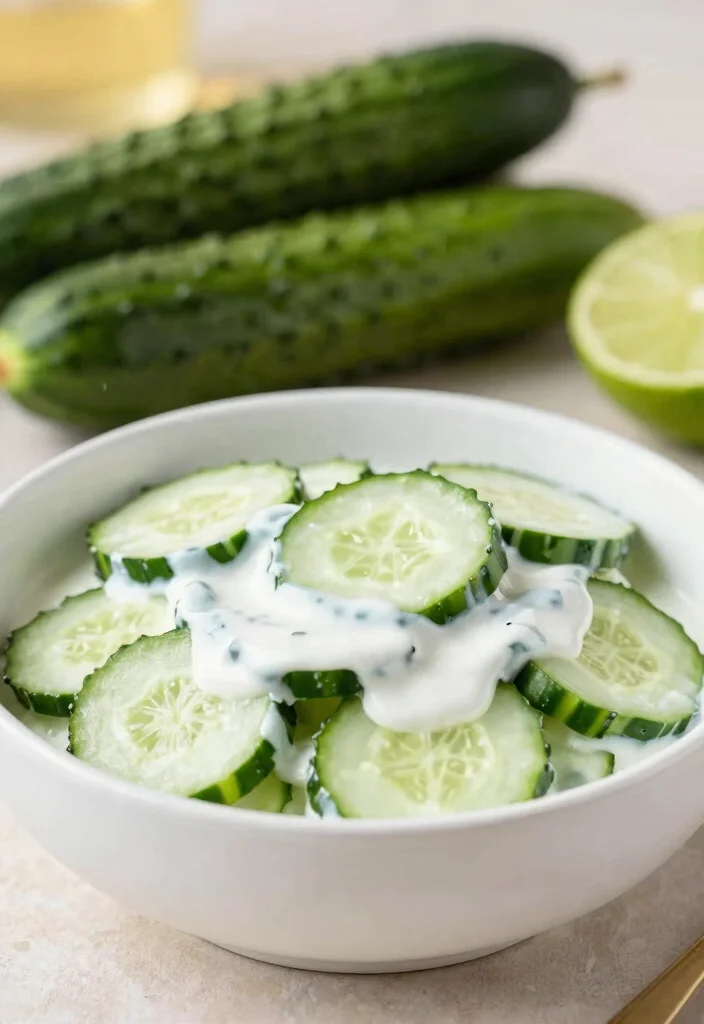 20 Spicy & Refreshing Chinese Cucumber Salad Recipes - 19. Cucumber Salad with Chili Lime Yogurt 1