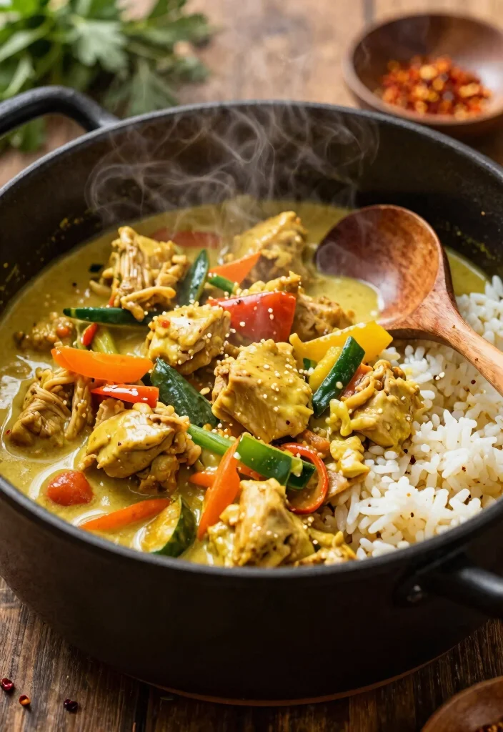 20 Thai Curry Chicken Recipes for Easy Weeknight Dinners - 15. One-Pot Thai Curry Chicken and Rice 1