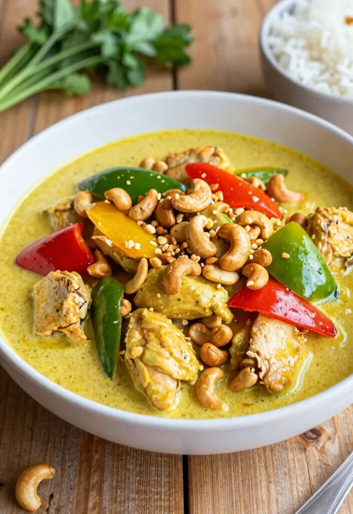 20 Thai Curry Chicken Recipes for Easy Weeknight Dinners - 16. Thai Curry Chicken with Cashews 1