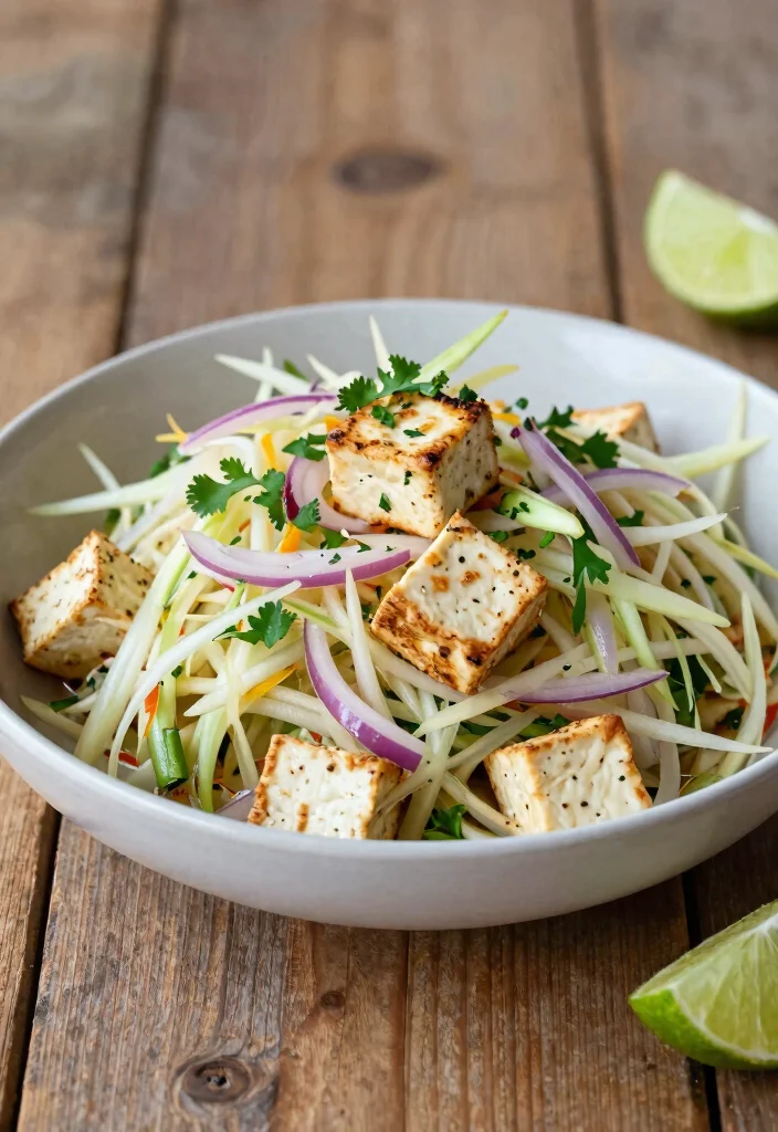 20 Thai Papaya Salad Recipes (Green, Spicy, Fresh) - 13. Papaya Salad with Grilled Tofu 1
