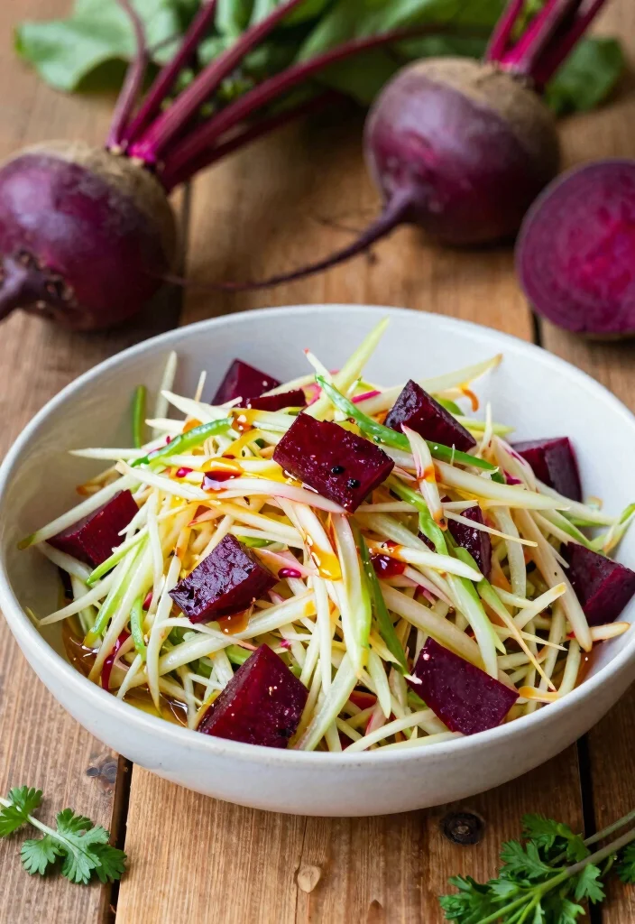 20 Thai Papaya Salad Recipes (Green, Spicy, Fresh) - 14. Papaya Salad with Beetroot 1