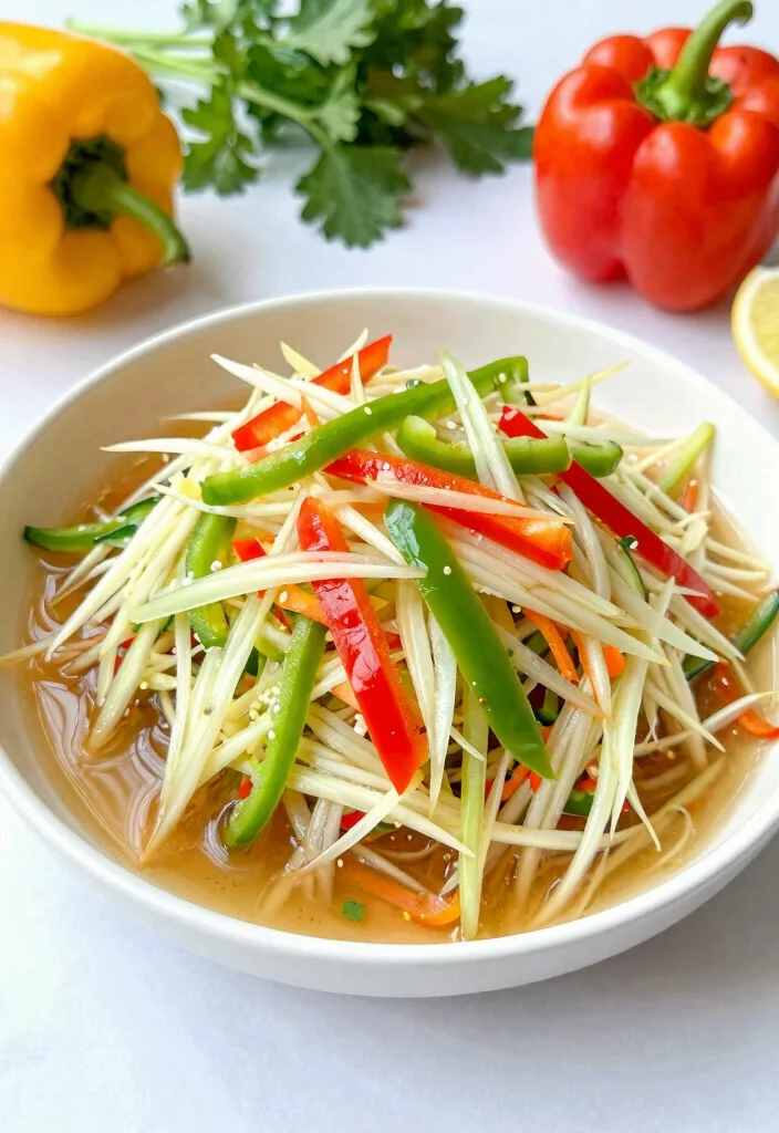 20 Thai Papaya Salad Recipes (Green, Spicy, Fresh) - 17. Papaya Salad with Bell Peppers 1