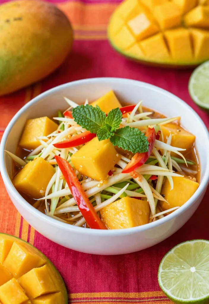 20 Thai Papaya Salad Recipes (Green, Spicy, Fresh) - 2. Spicy Mango Papaya Salad 1