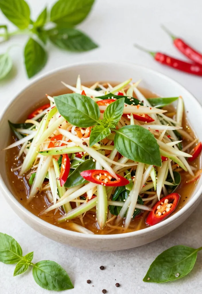 20 Thai Papaya Salad Recipes (Green, Spicy, Fresh) - 5. Thai Basil & Papaya Salad 1