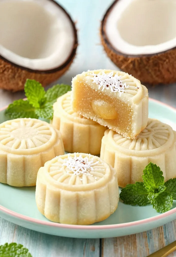20 Types of Chinese Moon Cakes (Traditional & Modern) - 13. Coconut Moon Cake 1
