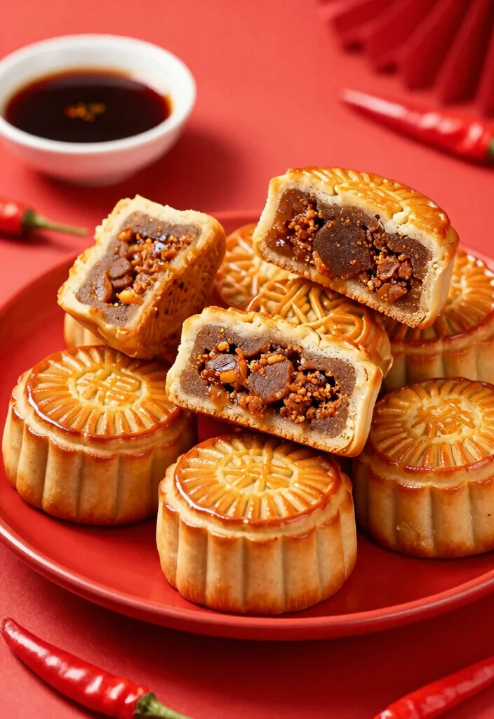 20 Types of Chinese Moon Cakes (Traditional & Modern) - 20. Spicy Moon Cake 1