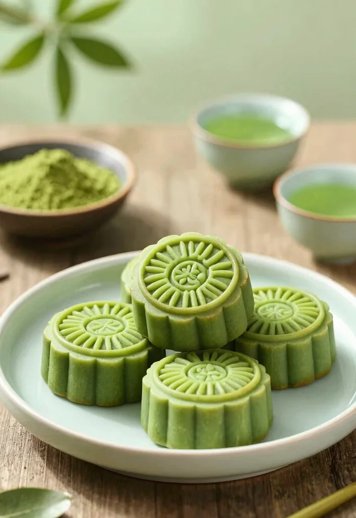 20 Types of Chinese Moon Cakes (Traditional & Modern) - 3. Green Tea Moon Cake 1