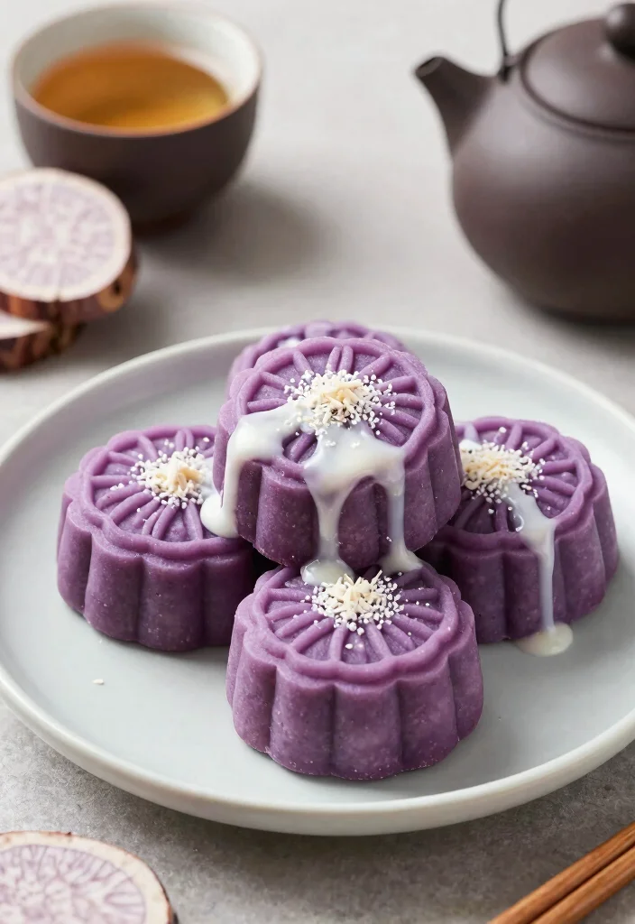 20 Types of Chinese Moon Cakes (Traditional & Modern) - 7. Taro Moon Cake 1