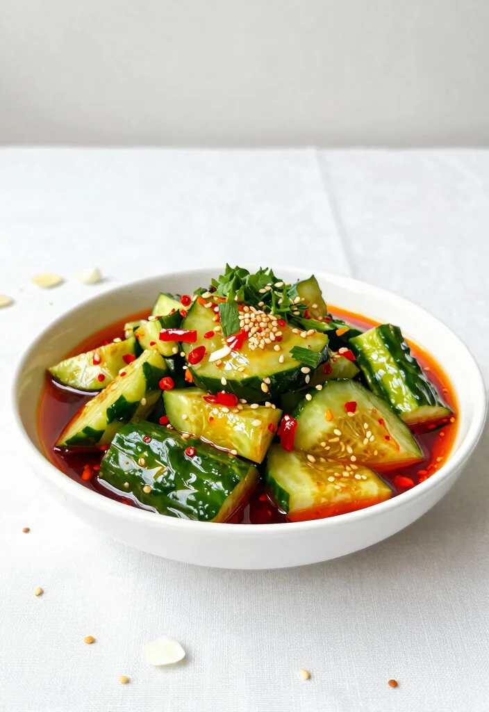 20 Vegan Chinese Snack Recipes: Street Food Classics - 6. Spicy Cucumber Salad 1