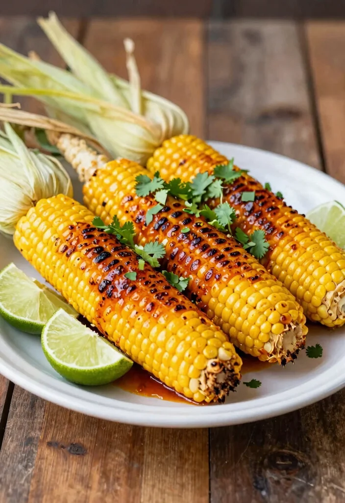 20 Vegan Chinese Snack Recipes: Street Food Classics - 8. Grilled Corn with Spicy Sauce 1