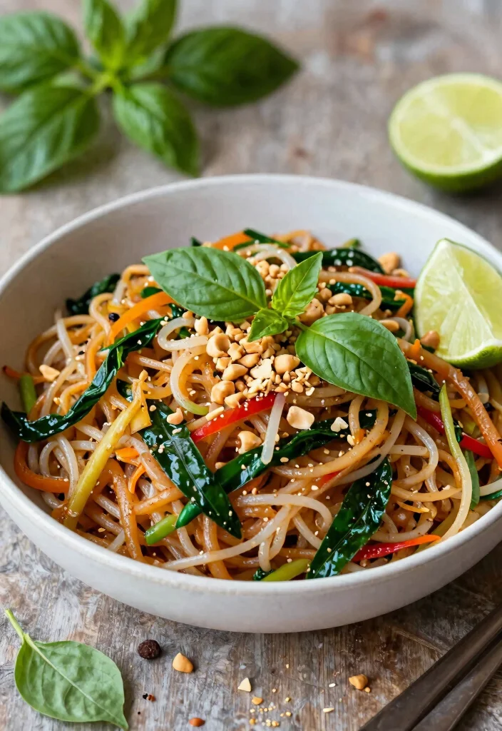 20 Vegan Pad Thai Recipes (Plant-Based Perfection) - 9. Thai Basil Pad Thai 1