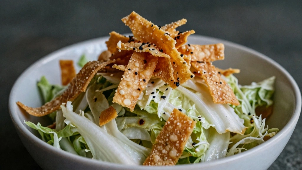 Chinese Cabbage Salad (Sesame Dressing & Crunch) - Step 7: Add Crunchy Toppings 1