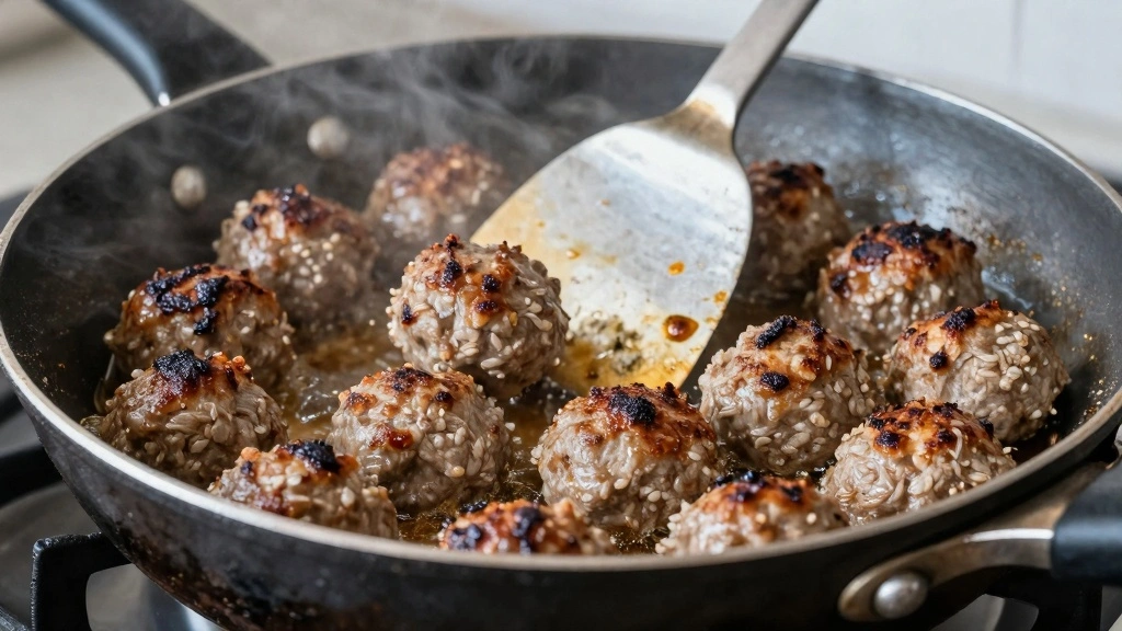 Greek Chicken Meatballs with Lemon Orzo (Citrus Bliss) - Step 4: Brown Meatballs 1