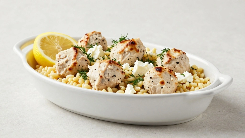 Greek Chicken Meatballs with Lemon Orzo (Citrus Bliss) - Step 8: Garnish and Serve 1