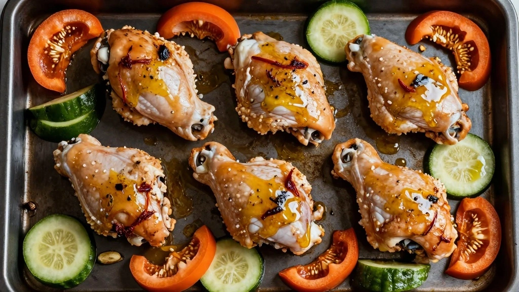 Greek Chicken Sheet Pan Dinner (One-Pan Magic) - Step 4: Arrange Ingredients on Baking Sheet 1