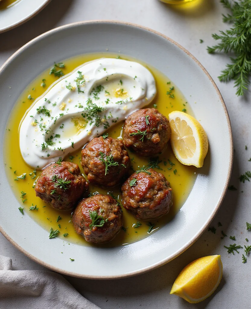 Greek Meatballs with Tzatziki Sauce (Tangy Dip) - Step 6: Bake the Meatballs 1