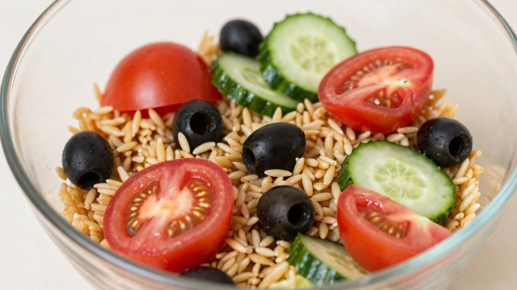 Greek Orzo Pasta Salad (Mediterranean Fresh) - Step 5: Add the Vegetables 1