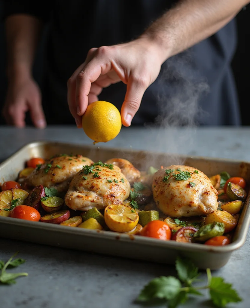 Greek Sheet Pan Chicken Dinner (Easy Cleanup) - Step 6: Check Doneness 1