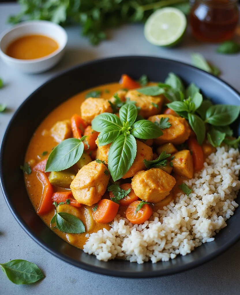 Poulet au Curry Thai (French-Thai Fusion) - Step 7: Simmer and Combine 1