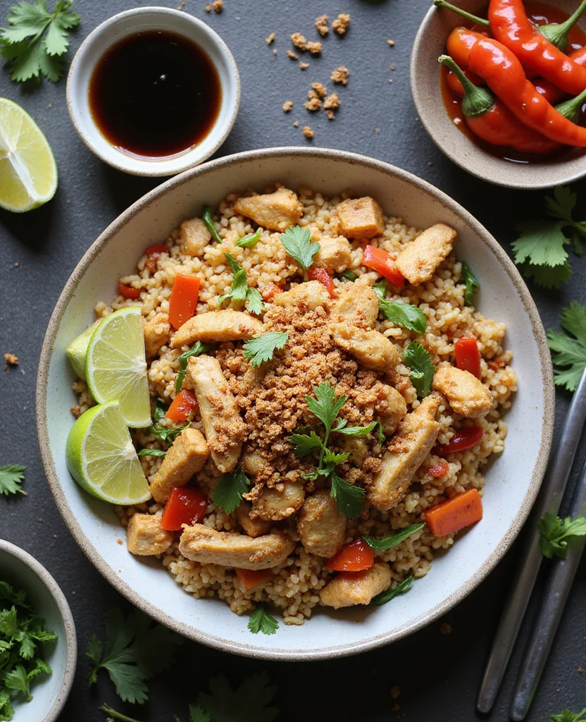 Thai Chicken Fried Rice (Ready in 15 Minutes!) - Step 5: Stir-Fry Vegetables 1