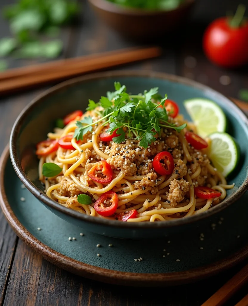 Thai Chicken Noodle Salad (Warm & Tangy) - Step 6: Season the Salad 1