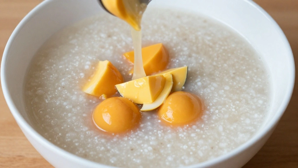 Chinese Pork and Century Egg Congee – Comforting Rice Porridge Recipe - Step 7: Incorporate Century Eggs 1