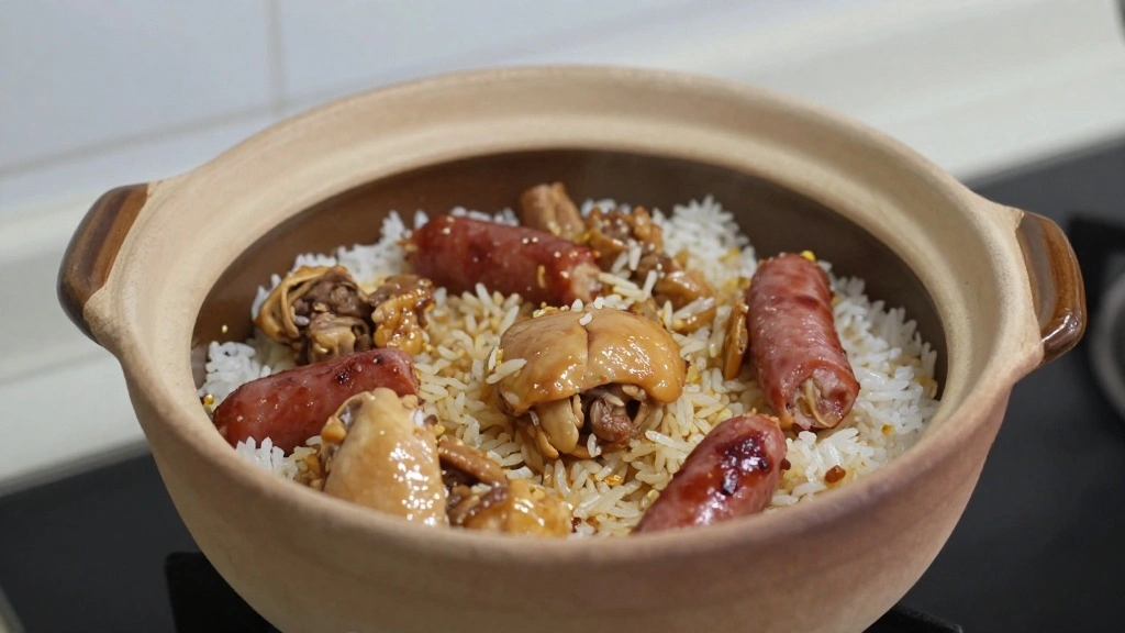 Classic Chinese Clay Pot Rice – Comforting One-Pot Meal with Crispy Rice - Step 4: Add Rice and Protein 1