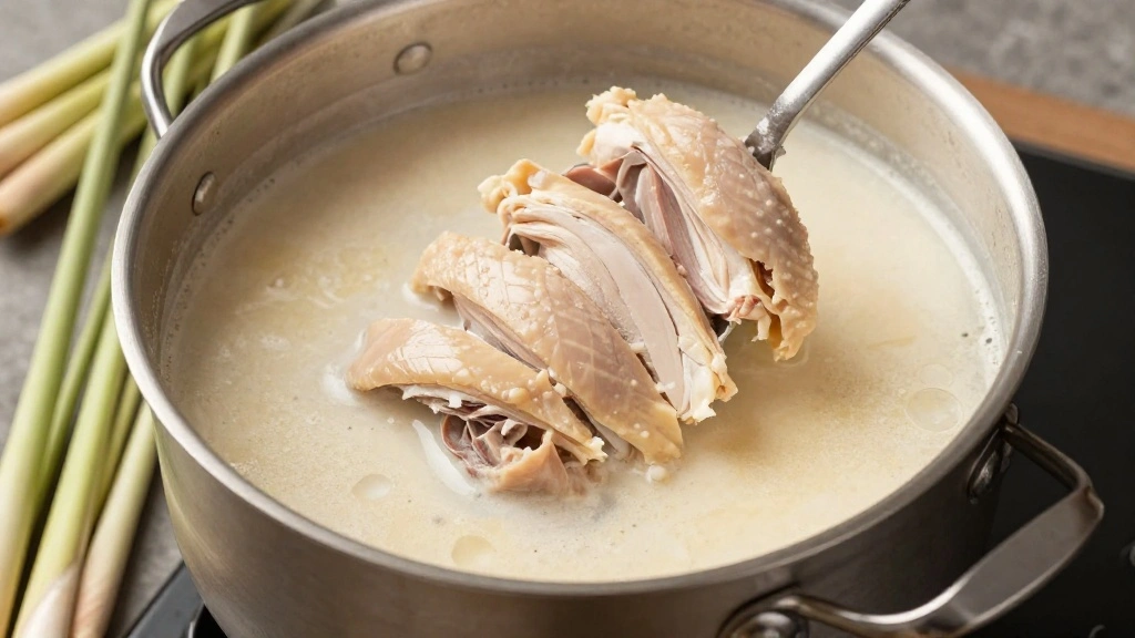 Creamy Tom Kha Gai - Easy Thai Coconut Chicken Soup Packed with Flavor - Step 4: Incorporate Chicken 1