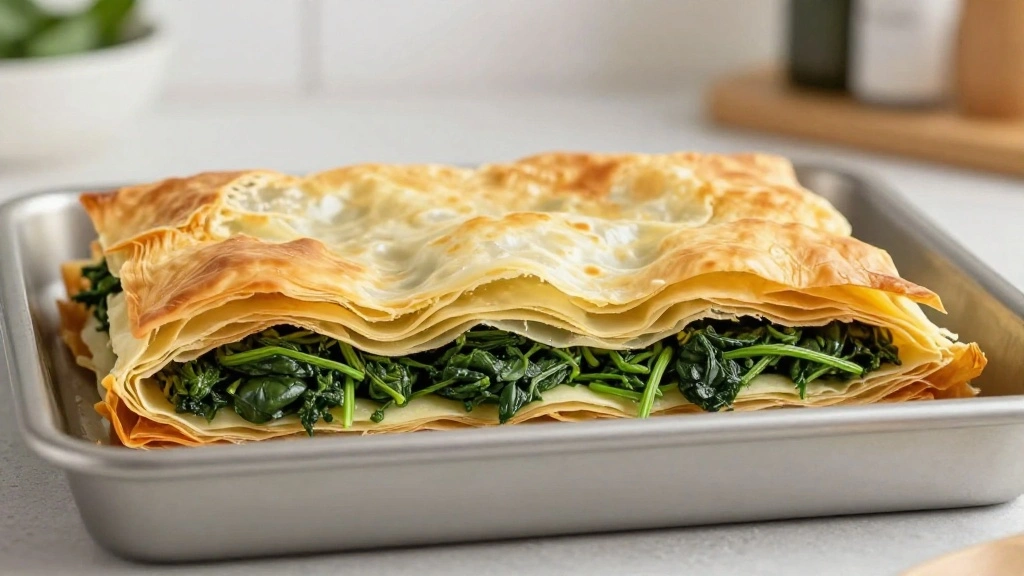 Crispy Greek Spanakopita – Spinach and Feta Phyllo Pie Made Easy at Home - Step 5: Assemble Spanakopita 1