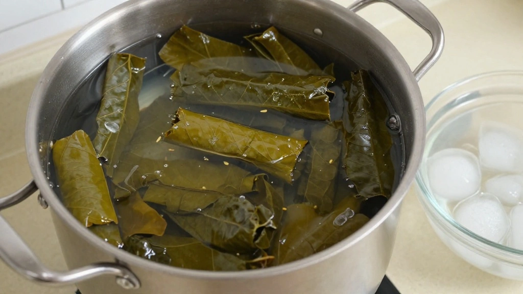 Greek Dolmades – Tender Stuffed Grape Leaves with Lemon and Herbs - Step 1: Prepare the Grape Leaves 1
