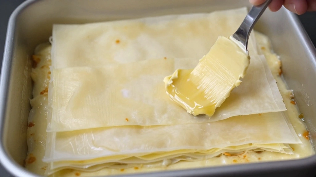 Greek Tiropita – Flaky Cheese Pie with Golden Phyllo Layers (Simple Recipe) - Step 5: Top with Phyllo Layers 1