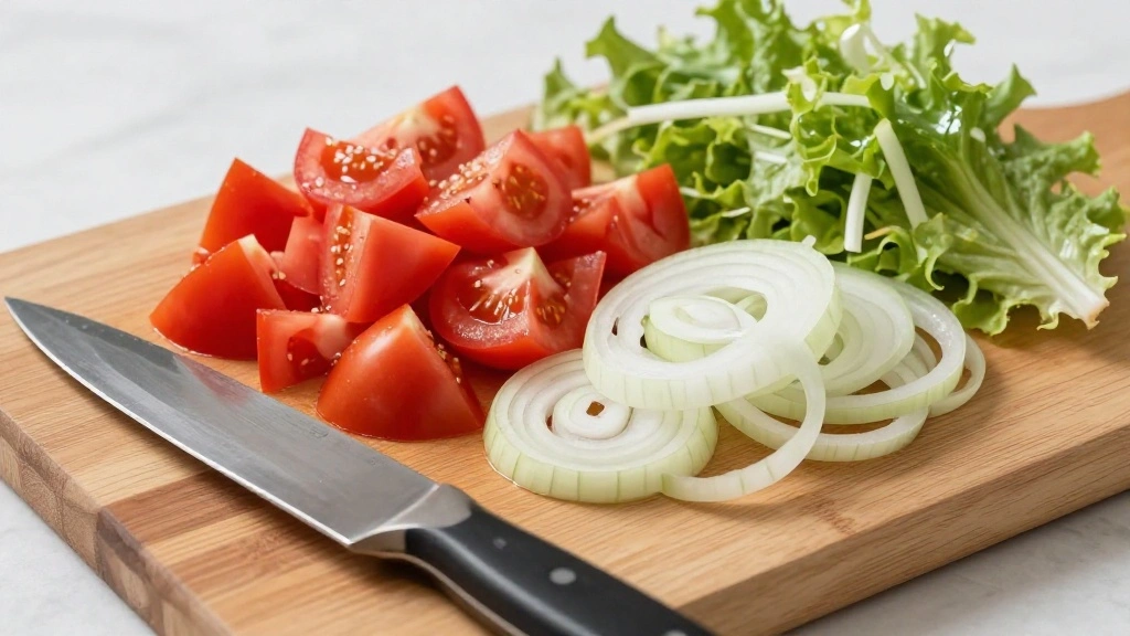 Homemade Greek Gyros – Street Food Favorite with Juicy Meat and Fresh Toppings - Step 6: Prepare Vegetables 1