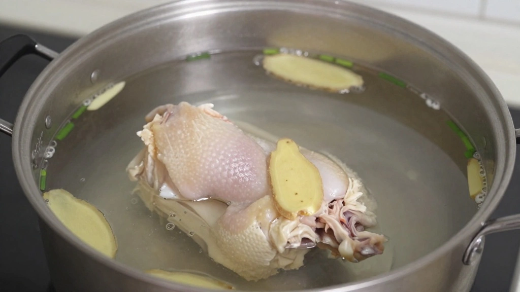 How to Make Chinese White Cut Chicken (Bai Qie Ji) – Juicy and Fragrant - Step 2: Poach the Chicken 1